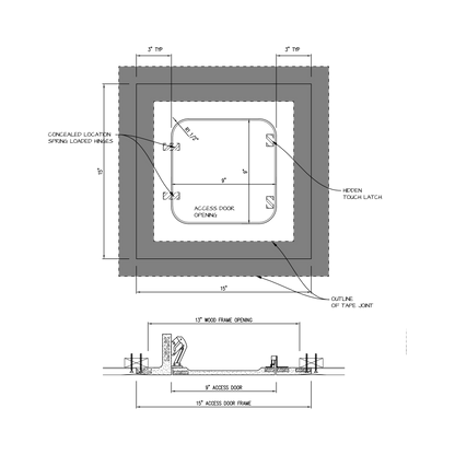 Shop drawing Touch Latch GFRG Radius corner 9x9