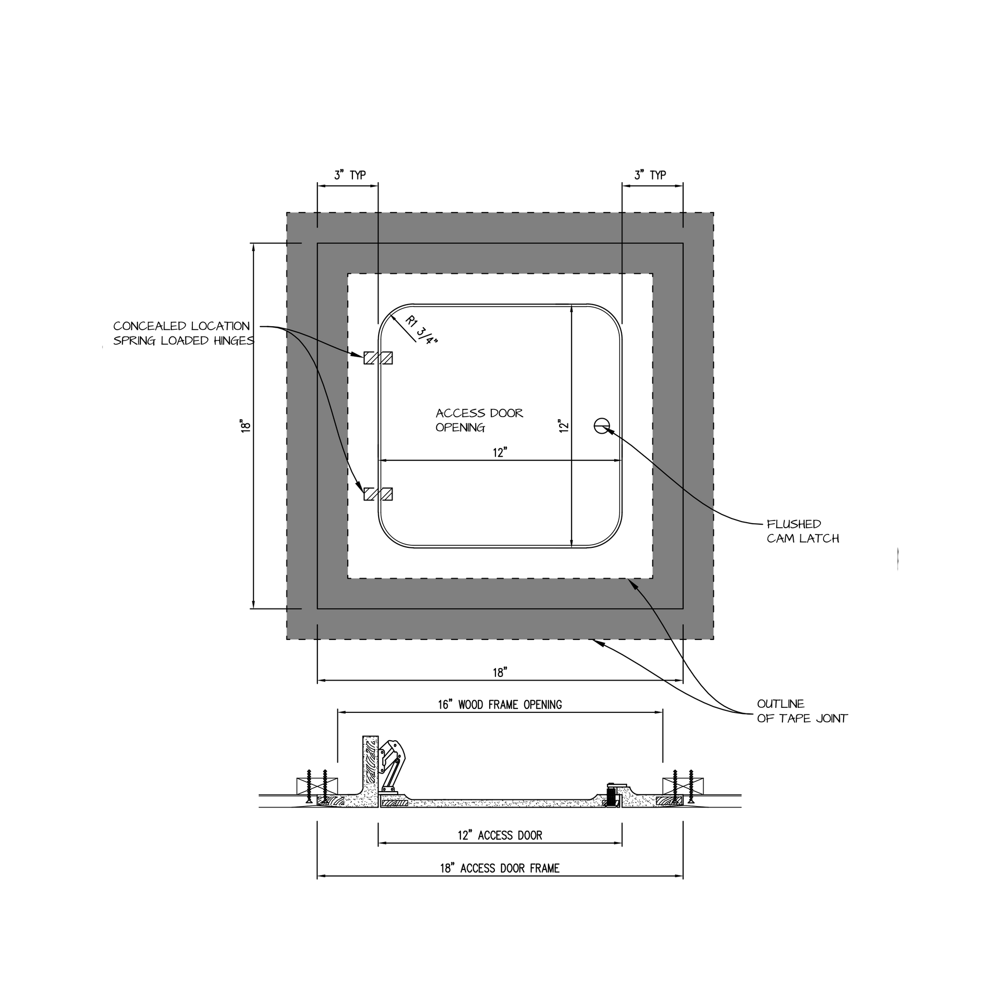 Shop drawing Hinged GFRG Radius corner 12x12