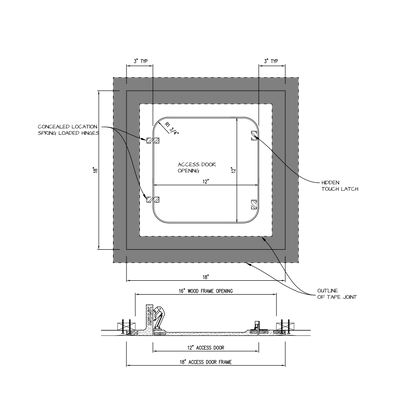 Shop drawing Touch Latch GFRG Radius corner 12x12