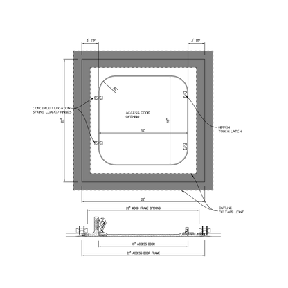 Shop drawing Touch Latch GFRG Radius corner 16x16