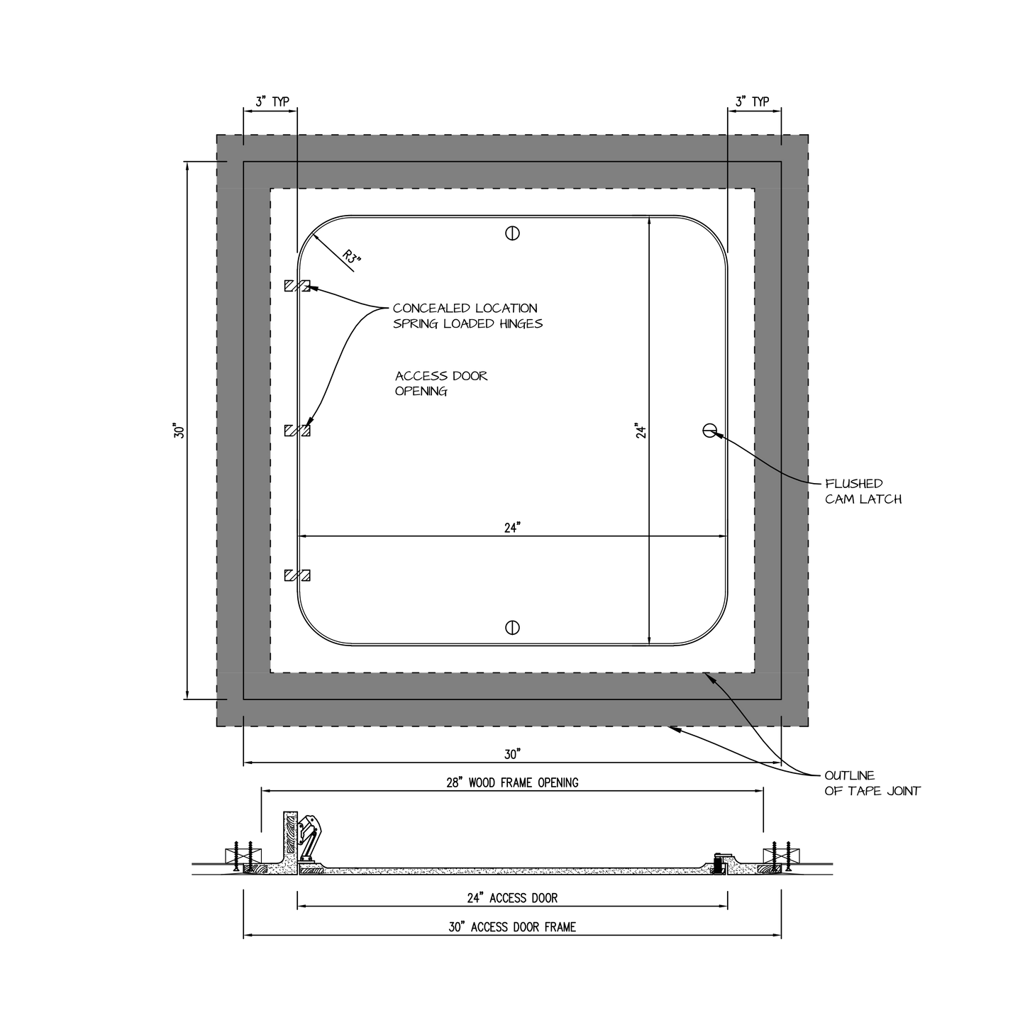 Shop drawing Hinged GFRG Radius corner 24x24