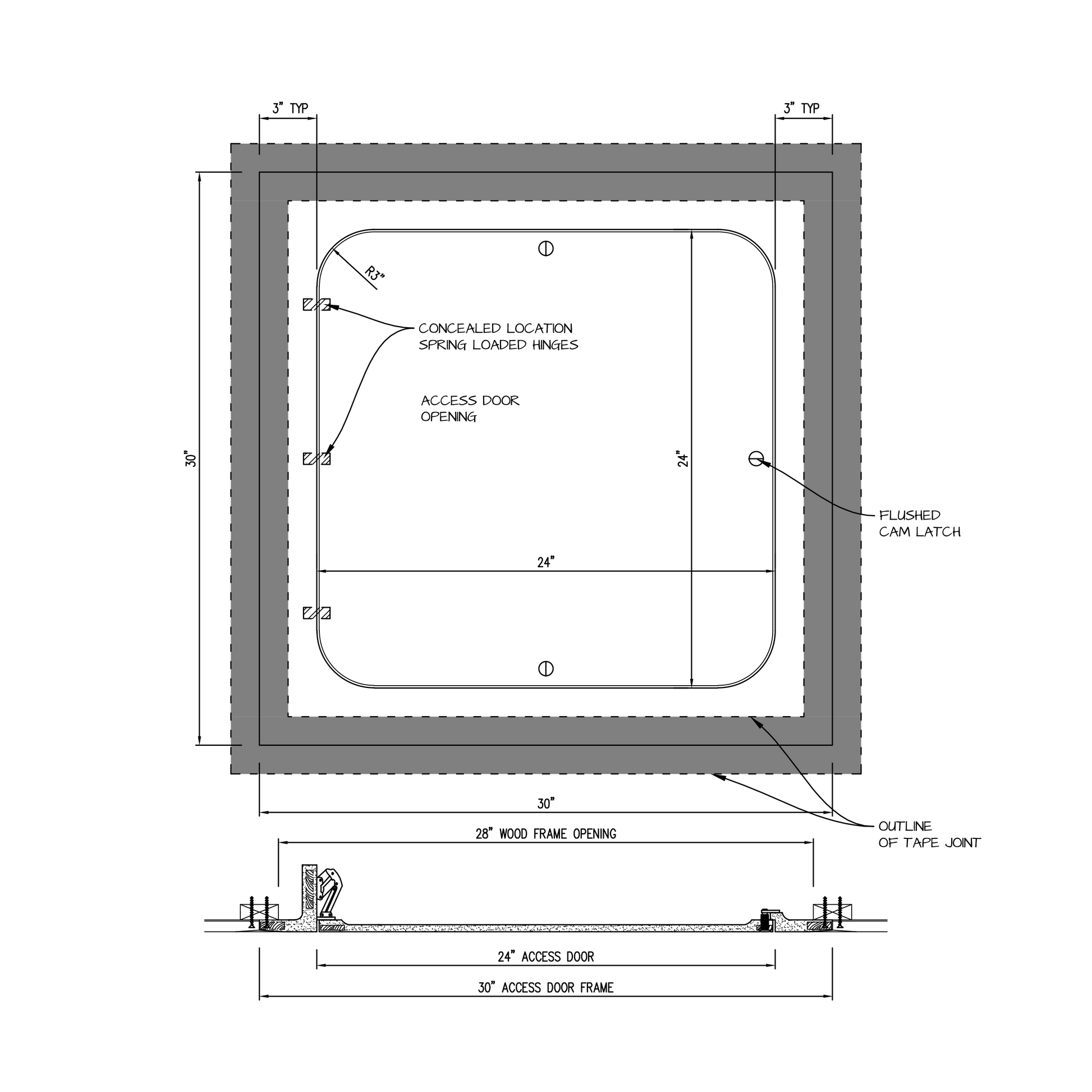 Shop drawing Hinged GFRG Radius corner 24x24