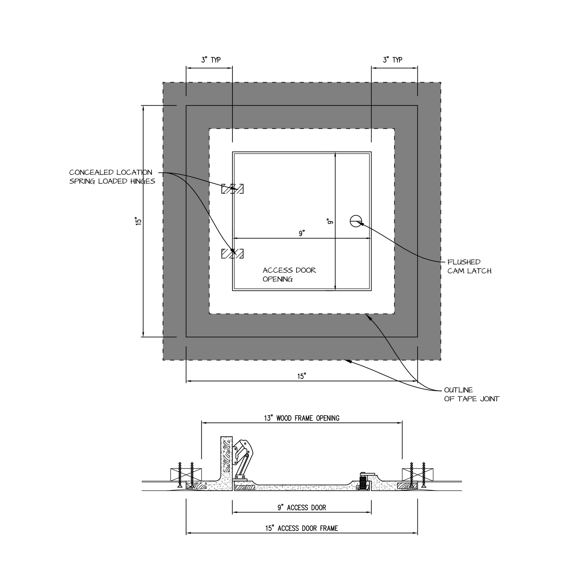 Shop drawing Hinged GFRG Square corner 9x9