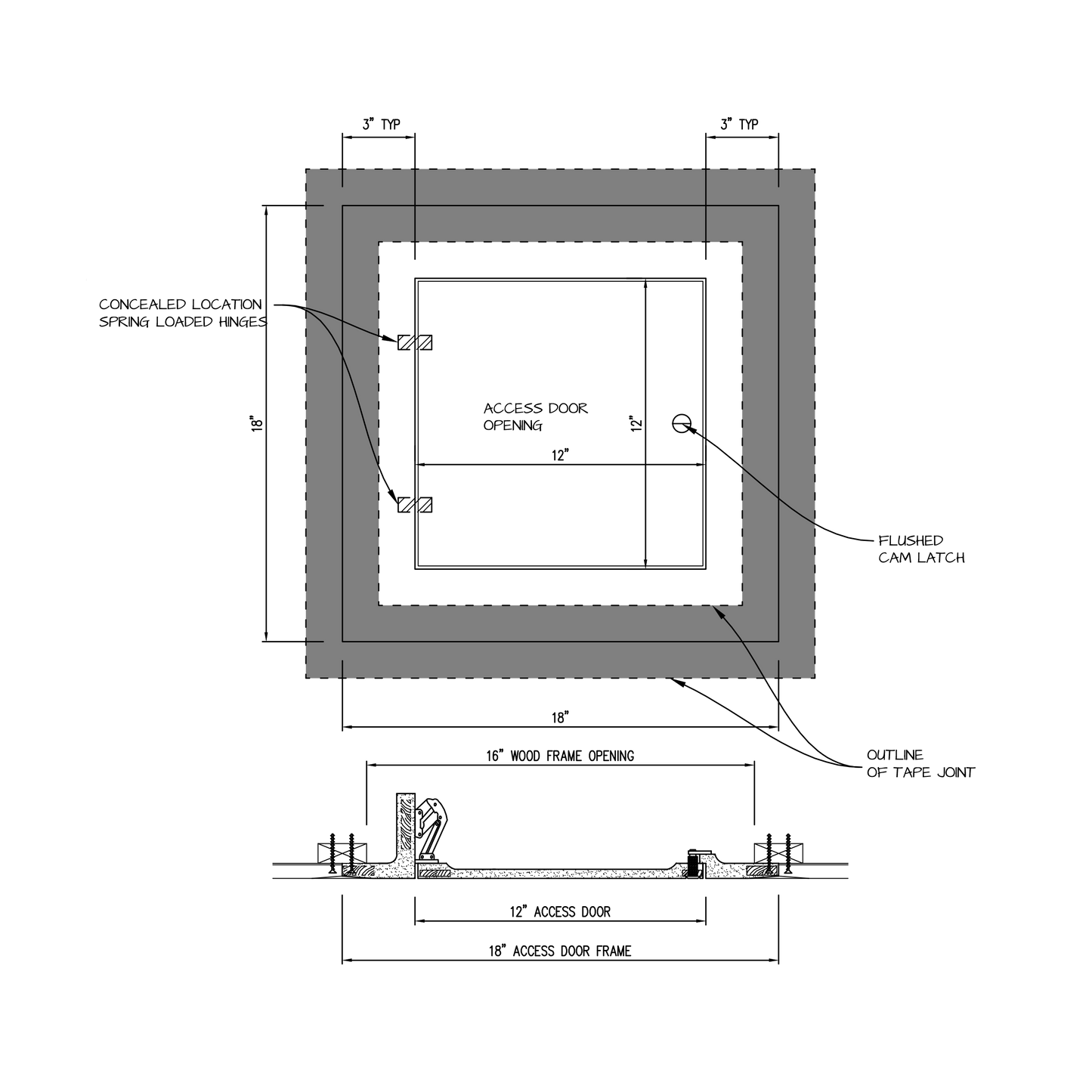 Shop drawing Hinged GFRG Square corner 12x12