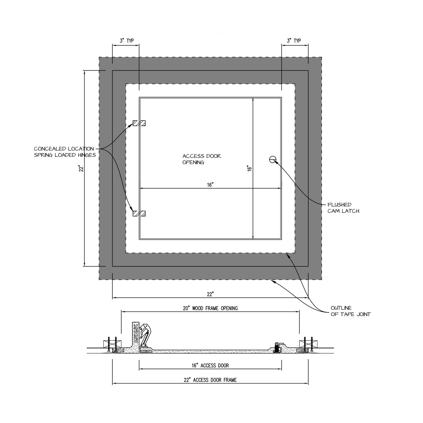 Shop drawing Hinged GFRG Square corner 16x16