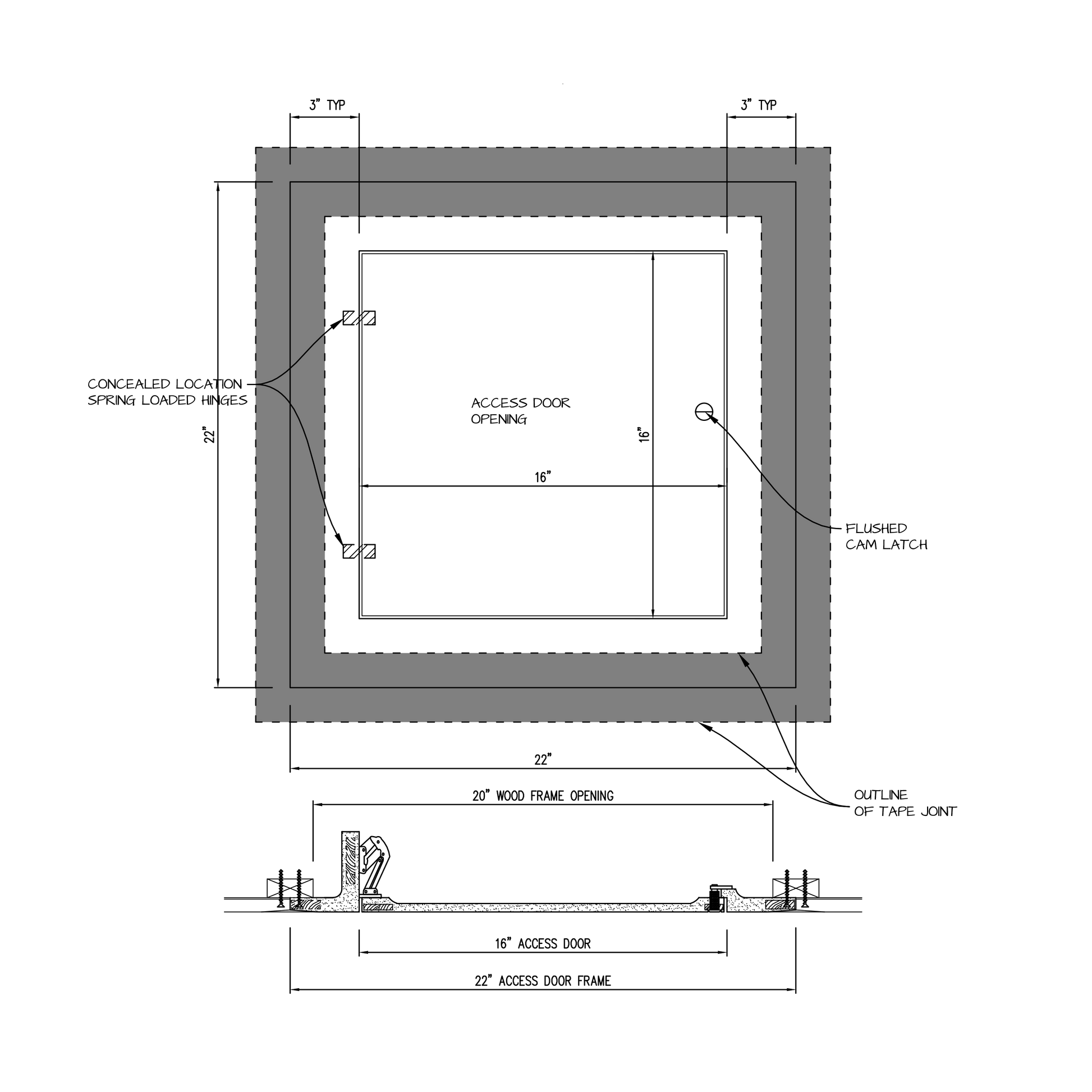 Shop drawing Hinged GFRG Square corner 16x16