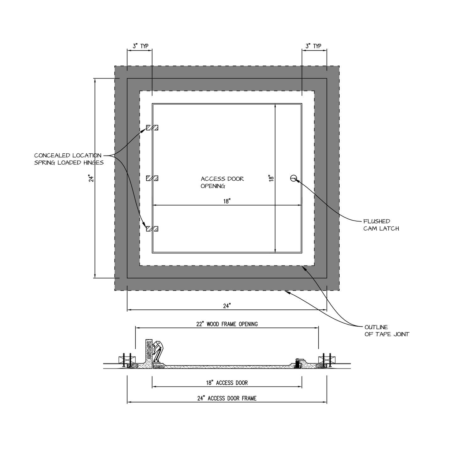 Shop drawing Hinged GFRG Square corner 18x18