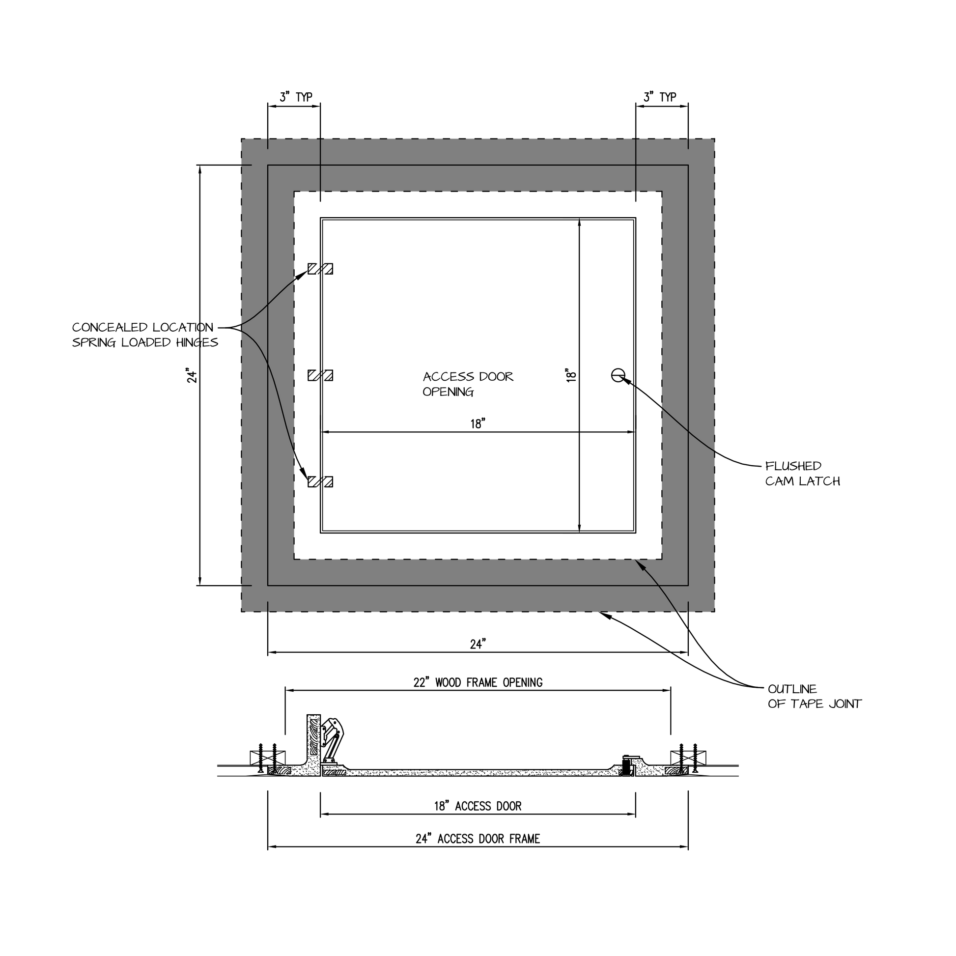 Shop drawing Hinged GFRG Square corner 18x18
