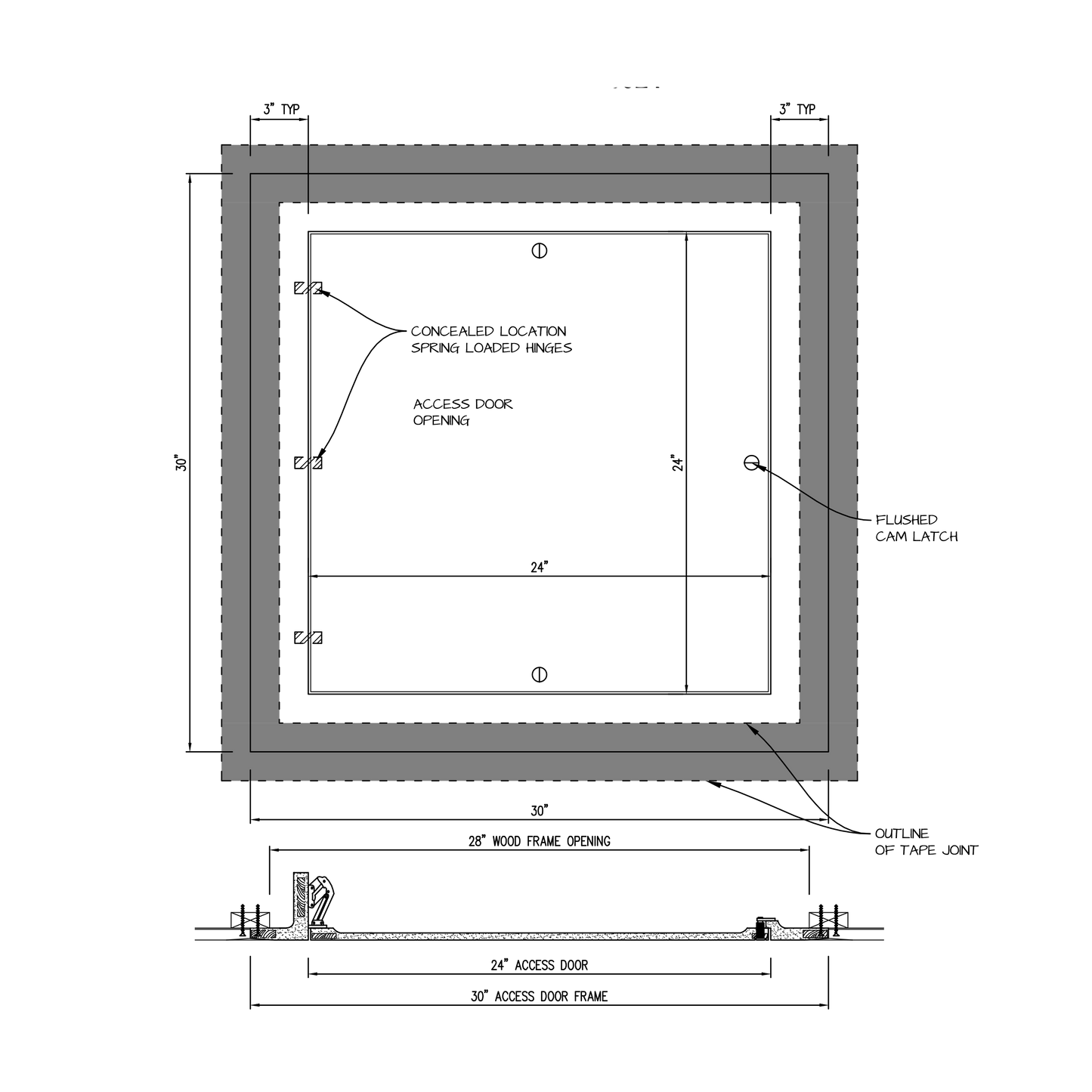 Shop drawing Hinged GFRG Square corner 24x24
