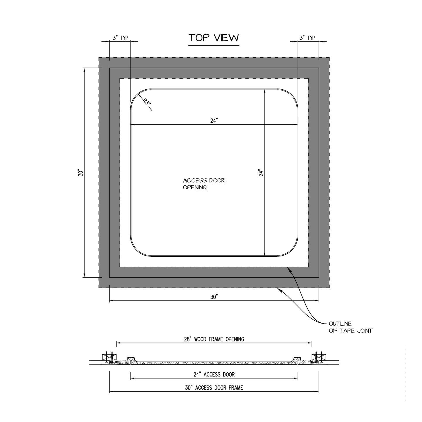 Shop drawing Pop Out GFRG Round corner 24x24