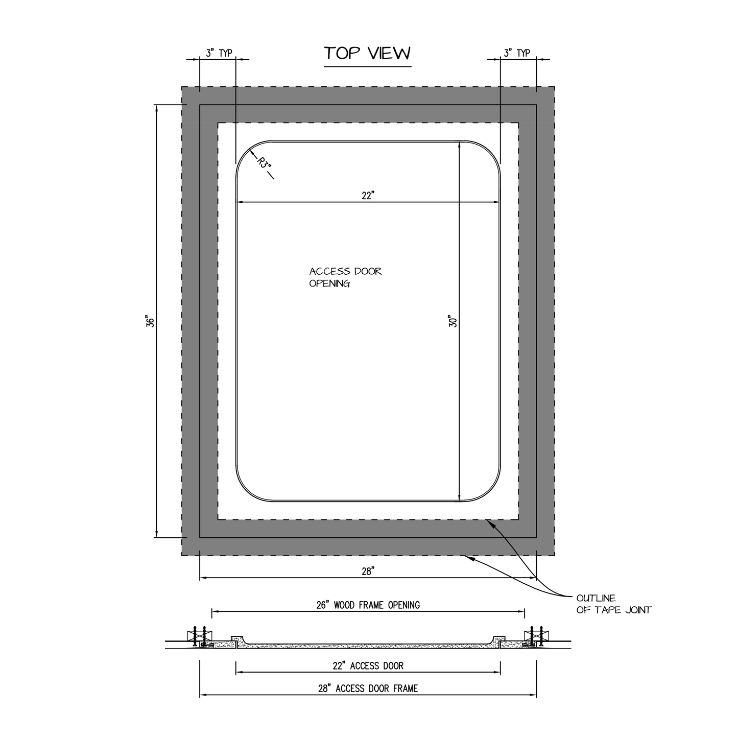 Shop drawing Pop Out GFRG Round corner 22x30