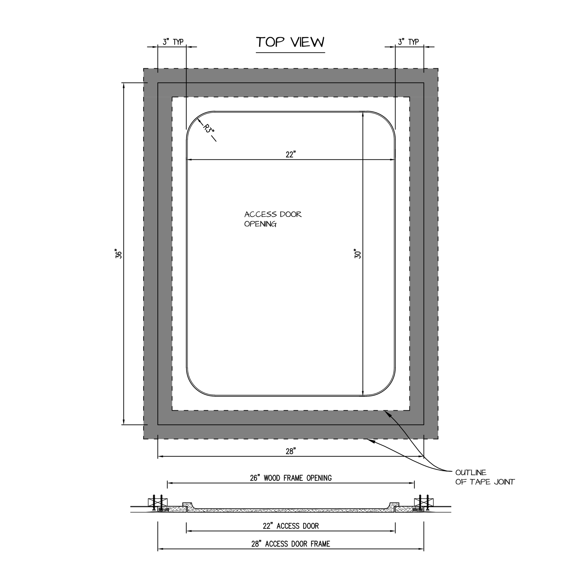 Shop drawing Pop Out GFRG Round corner 22x30