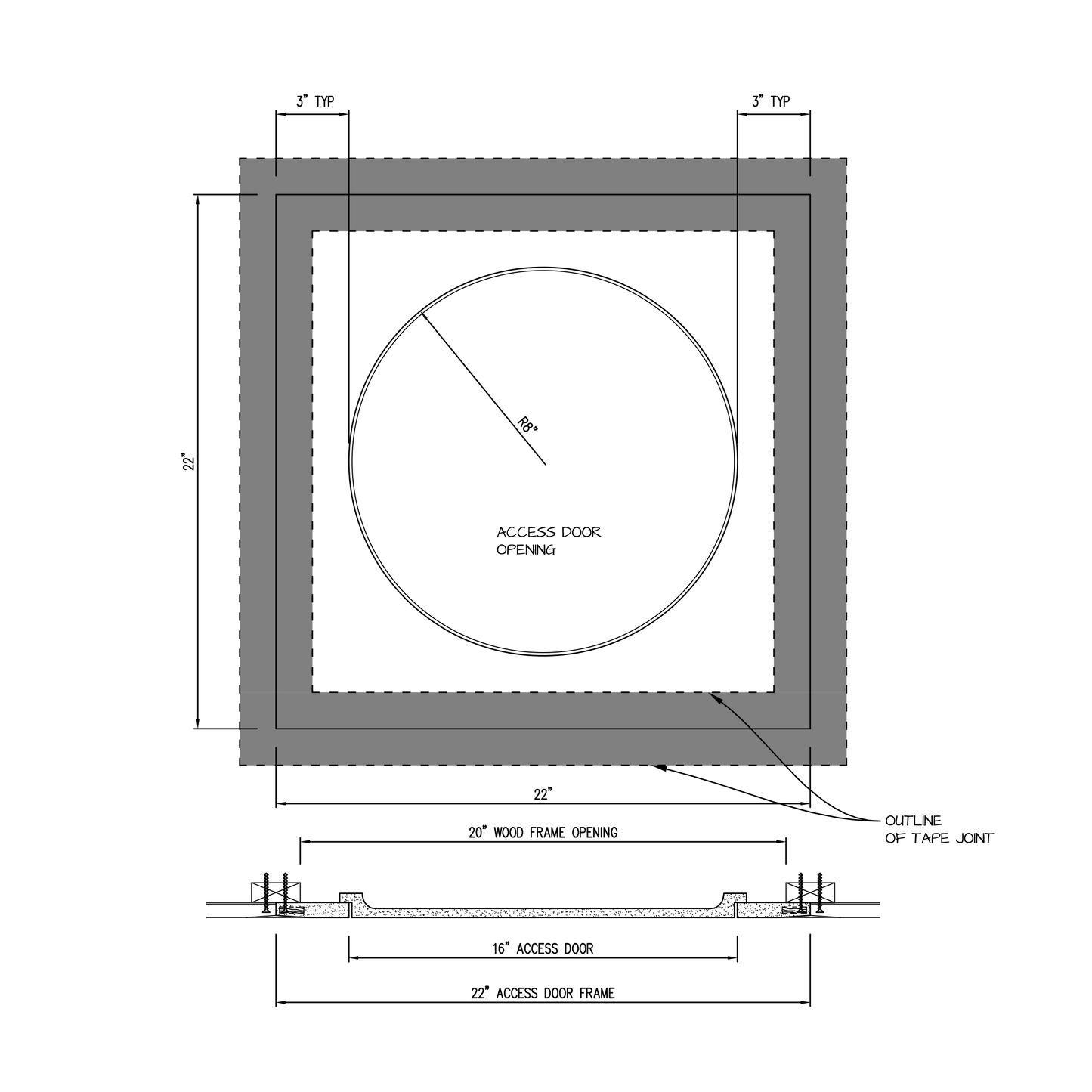 Shop drawing Pop Out GFRG Round 16"