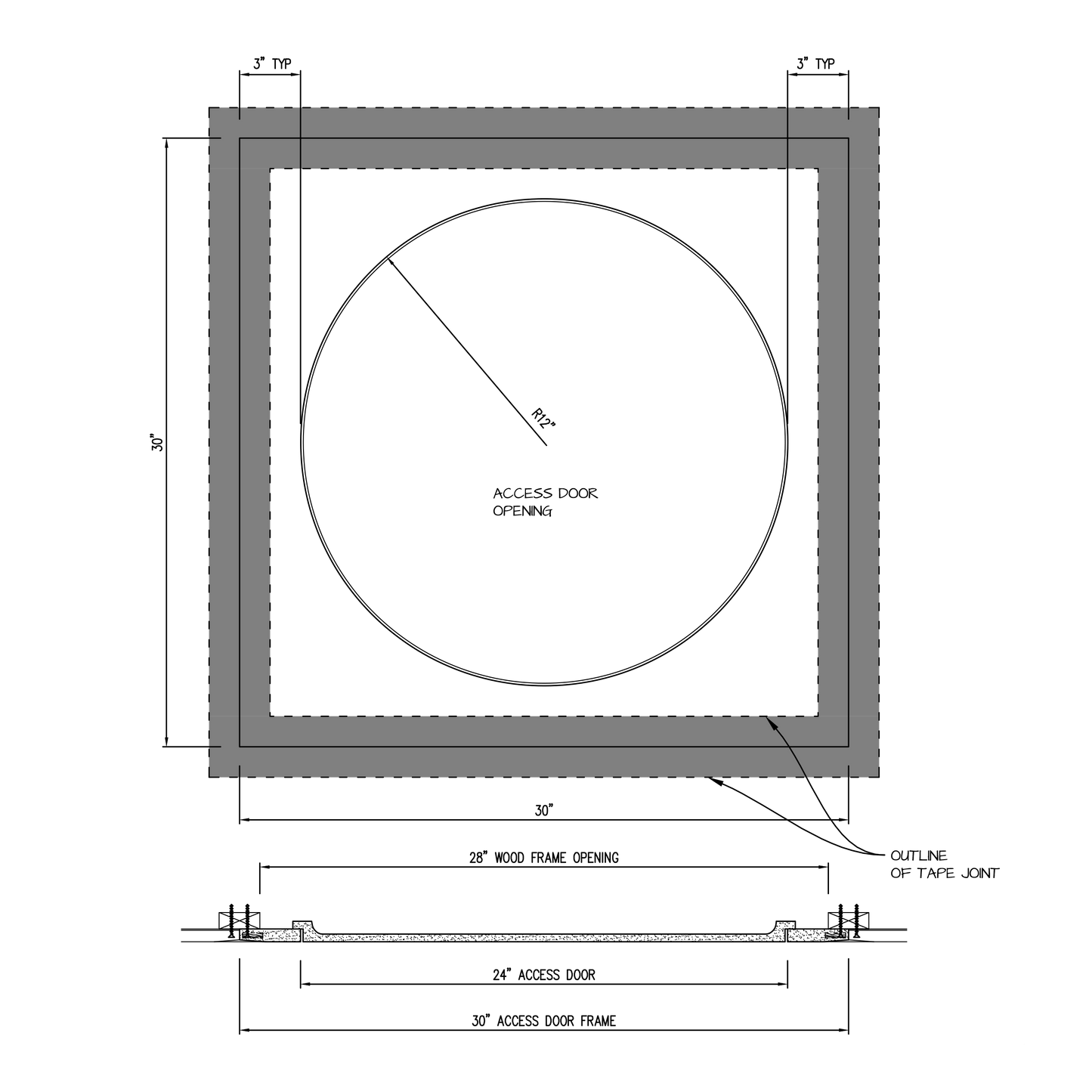 Shop drawing Pop Out GFRG Round 24"