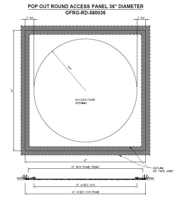 Pop-out Round 36" Diameter