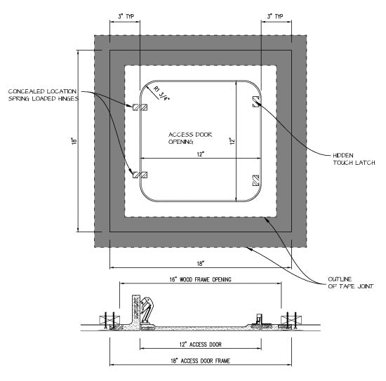 Shop drawing Touch Latch GFRG Square Corner 