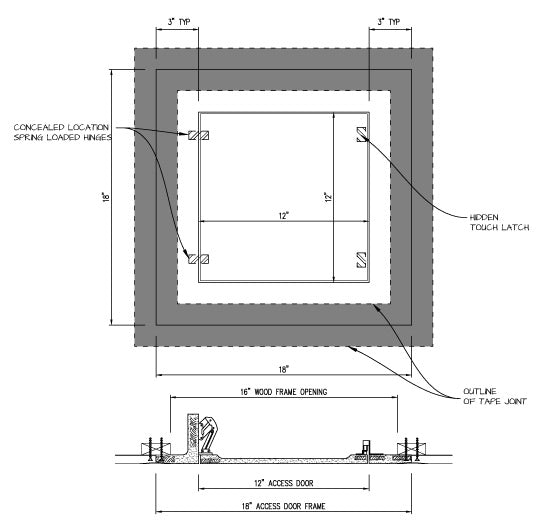 Shop drawing Touch Latch GFRG Square Corner 