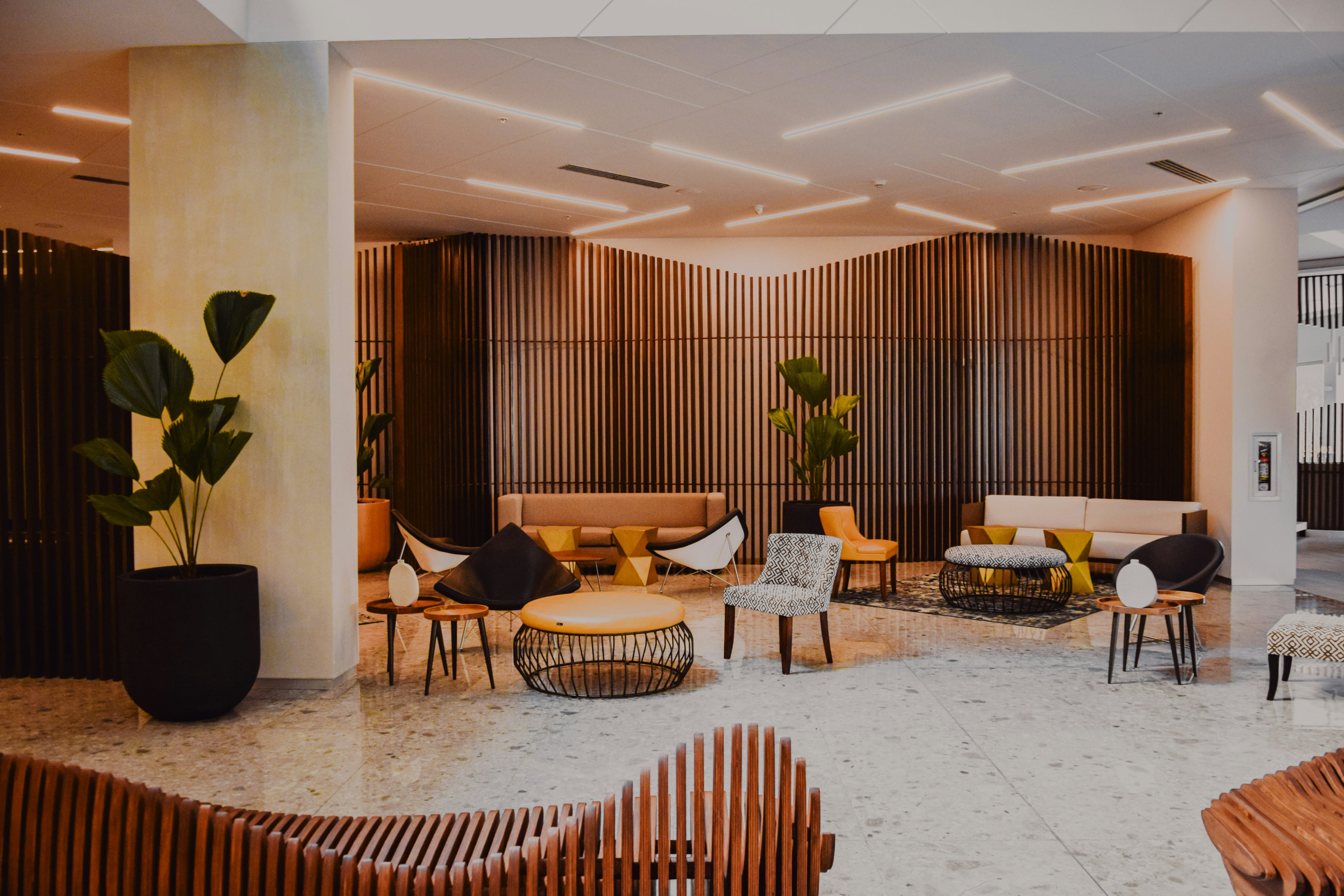 cozy, modern and aesthetic lobby