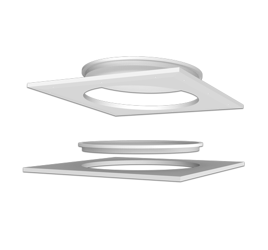 Round pop-out access panel designed for modern interiors.