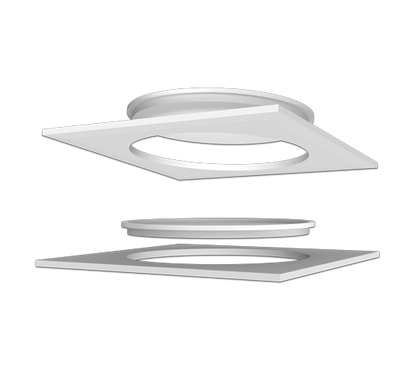 Round pop-out access panel designed for modern interiors.